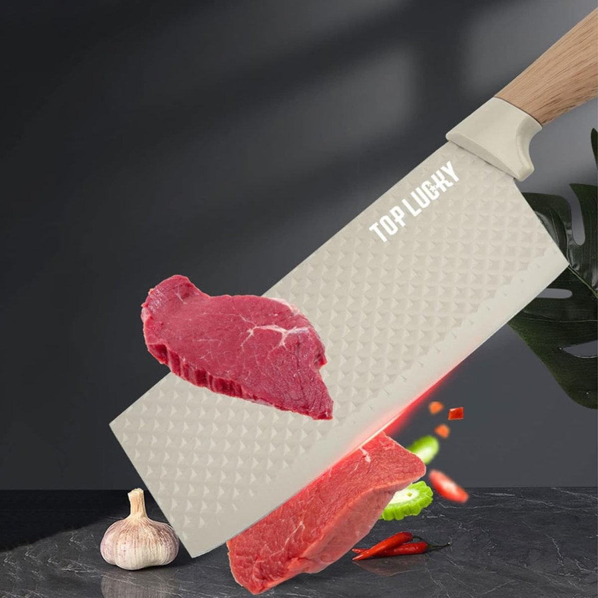 6-Piece Kitchen Knife Set Non-Stick Stainless Steel Blades with Universal Knife Block 7