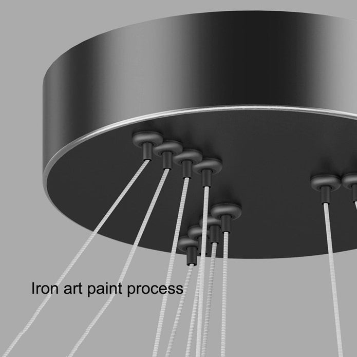 Gold 5 Rings Minimalist LED Pendant Light Adjustable Circular Chandelier 4