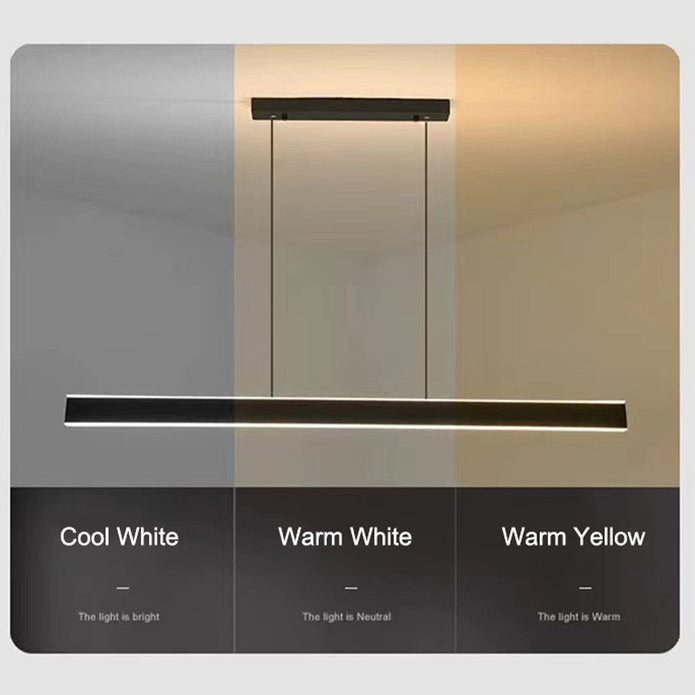 Modern Minimalist Trapezoid Pendant Light Adjustable LED Bar Light Black 4
