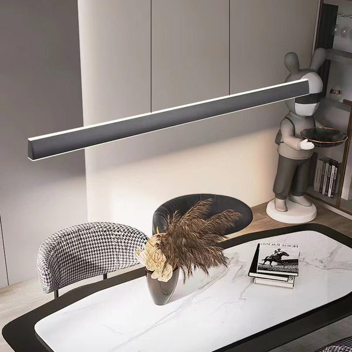 Modern Minimalist Trapezoid Pendant Light Adjustable LED Bar Light White 7