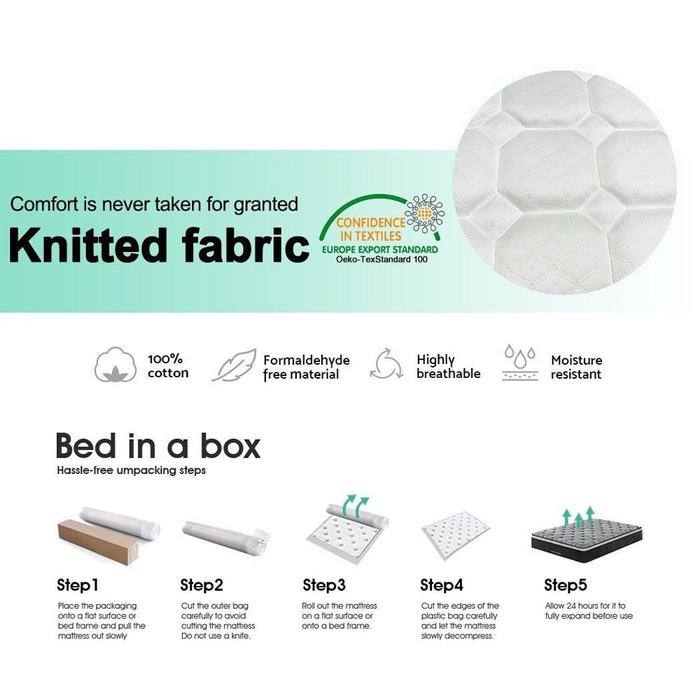 Premium 5 Zone Pocket Spring Foam Mattress Medium Firmness 22cm - King 7