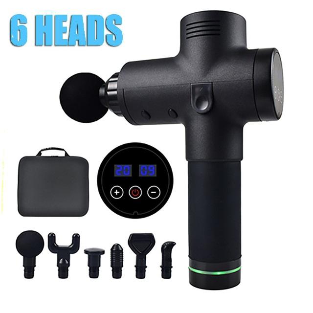POWERFUL 6 Heads LCD Massage Gun Percussion Vibration Muscle Therapy Deep Tissue Carbon Friber 3