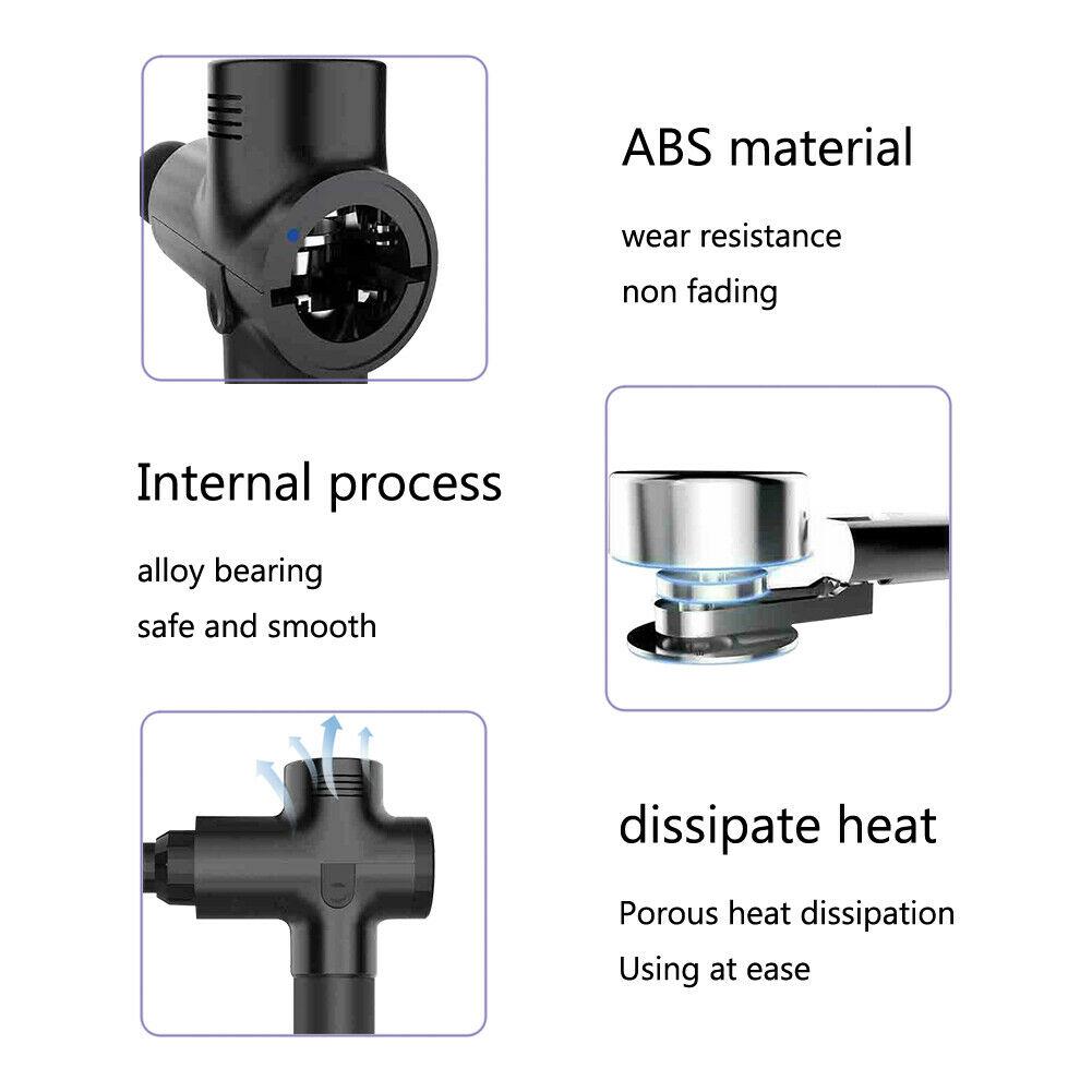 POWERFUL 6 Heads LCD Massage Gun Percussion Vibration Muscle Therapy Deep Tissue Carbon Friber 12