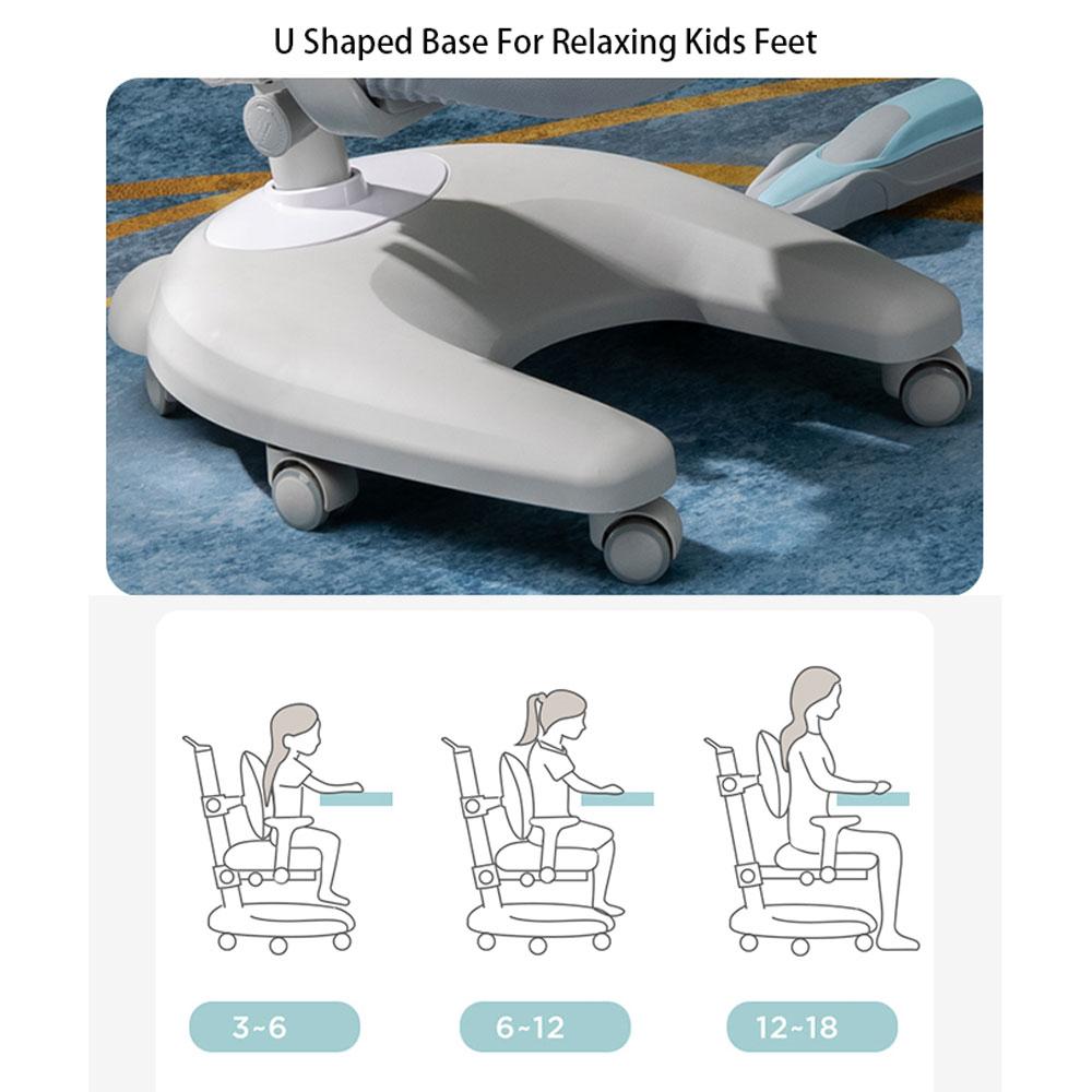 Solid Rubber Wood Height Adjustable Children Kids Ergonomic Study Chair Pink Only AU 3