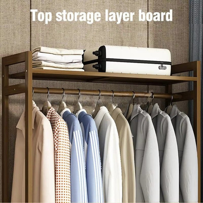 Bamboo Clothes Rack Garment Closet Storage Organizer Hanging Rail Shelf Dress room 110CM 3