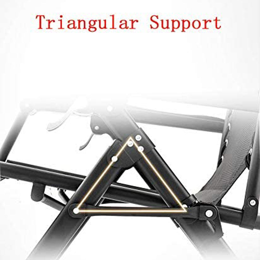 Kingsize Outdoor Folding Reclining Garden Beach Chair Sun Lounger Deck Recliner Silver Color 9