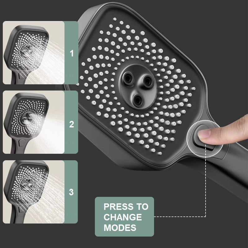 Geobella S27 Luxury Shower System Hot Cold Mixer Shower Set Bathroom Thermostatic SPA Rainfall Bath Tap Bathtub Wall Mount LED Digital Faucet 5