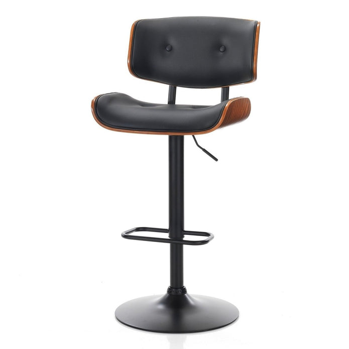 SERENITà European Wooden Black Modern Bar Stools Swivel Bar Stool Chair Counter Height Bar(Black)stool with 360 Degree Swivel Seat 4