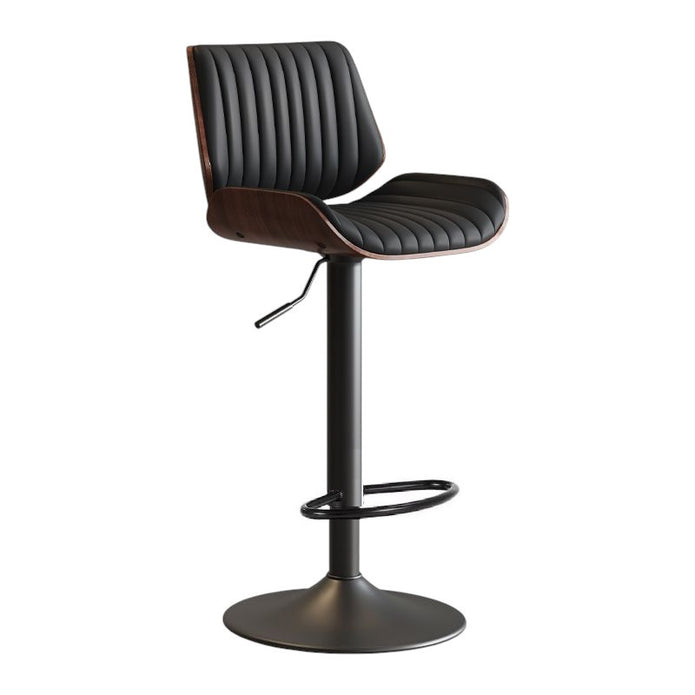 SERENITà European Wooden Modern Bar Stools Bistro Stool with Rotating and Aerodynamic Multi-levelled(Black)