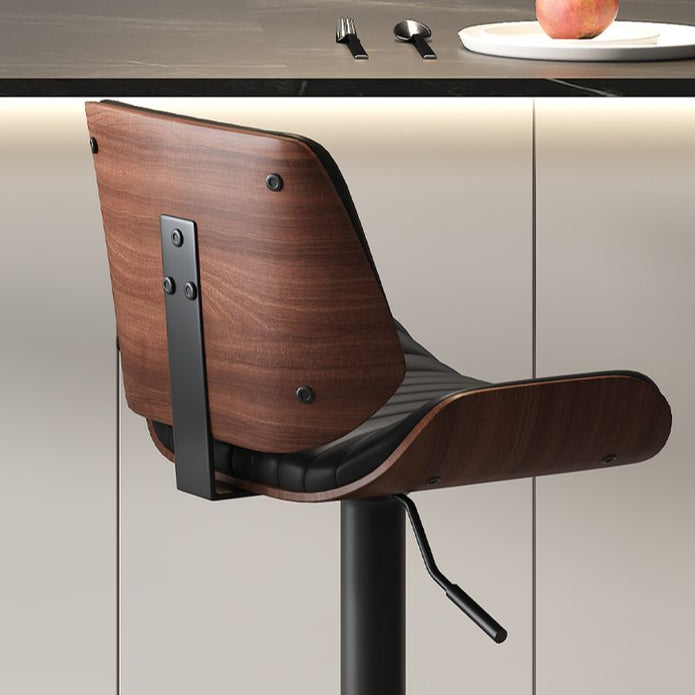 SERENITà European Wooden Modern Bar Stools Bistro Stool with Rotating and Aerodynamic Multi-levelled(Black) 3