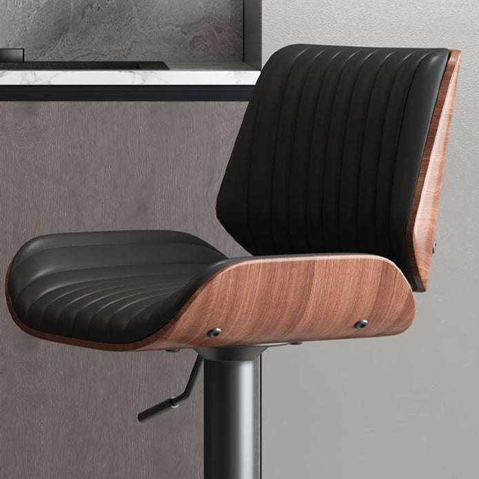 SERENITà European Wooden Modern Bar Stools Bistro Stool with Rotating and Aerodynamic Multi-levelled(Black) 4