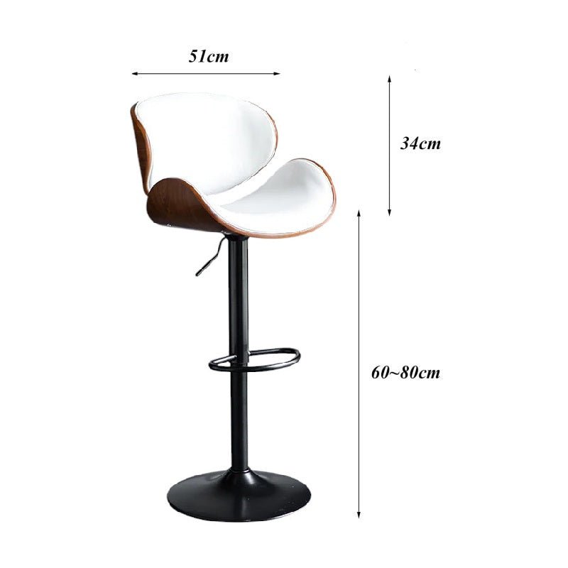 SERENITà European White Modern Bar Stools Swivel Bar Stool Chair Counter Height Barstool with 360 Degree Swivel Seat 8