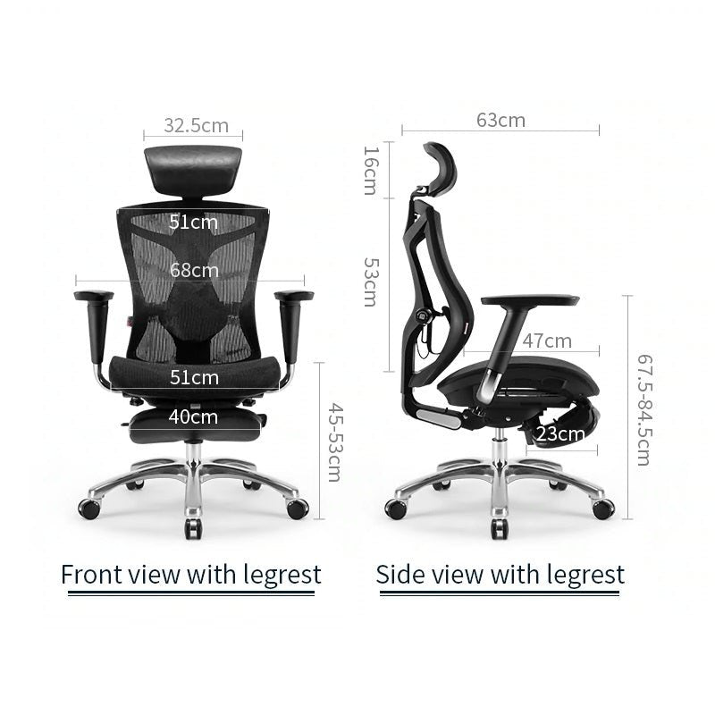Sihoo Ergonomic Office Chair V1 4D Adjustable High-Back Breathable With Footrest And Lumbar Support Black 5