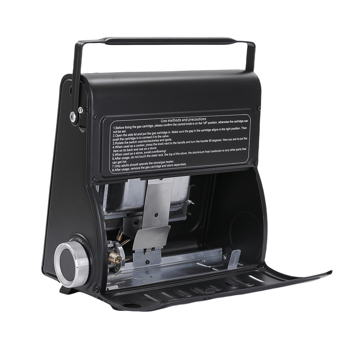 AMZ 1700W 2-in-1 Portable Outdoor Camping Butane Gas Heater Stove Steel Iron Aluminium Metal Manual Application for Travel 3