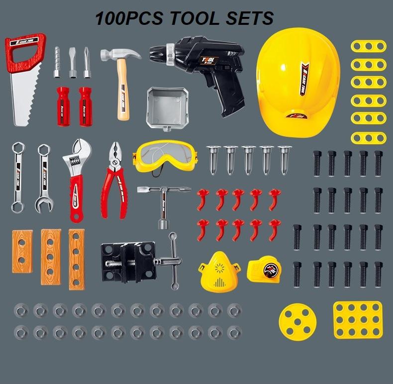 Toy Power Workbench, Kids Power Tool Bench Construction Set with Tools and Electric Drill 6