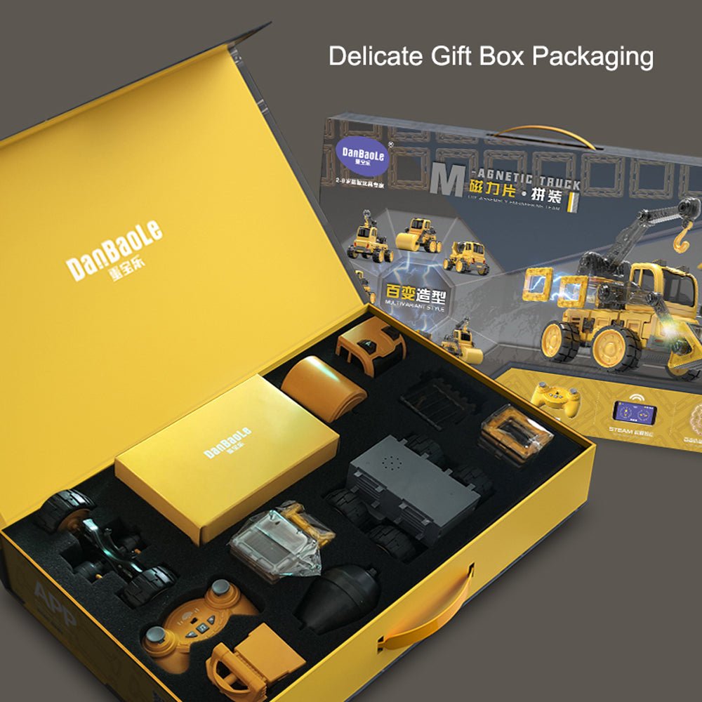 DanBaoLe Programming Magnetic Truck DIY Assembly Remote Control Eneineering Vehicle Christmas Gift 10