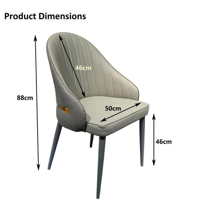 VELLUTO Dining Chairs Set Armchairs Mid Century Modern Kitchen Dining Room Chairs Faux Leather Accent Chairs Metal Vanity Lounge Chair with Back for Living Room Bedrooms  Set of 2 (Brown) 5