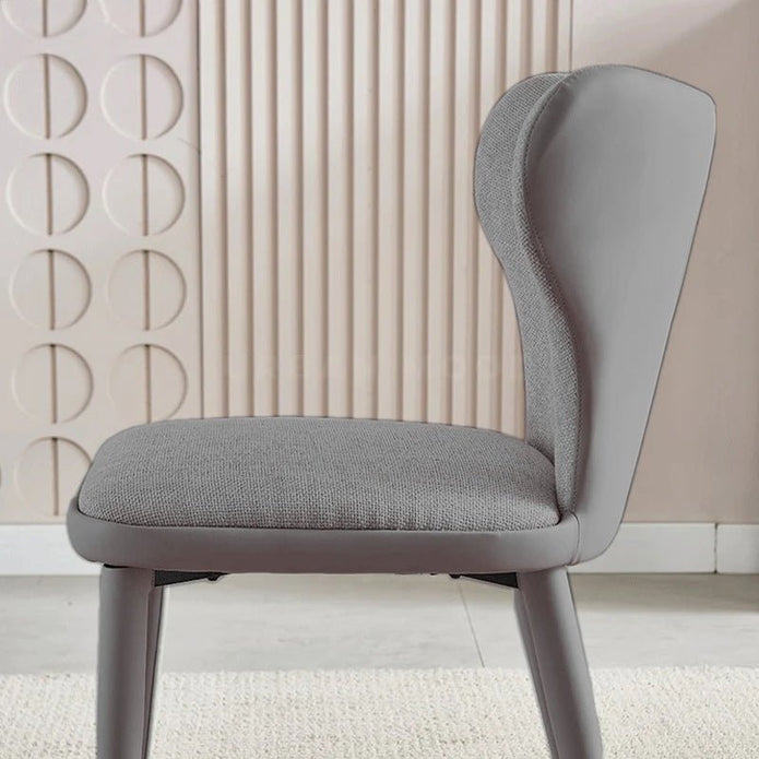 VELLUTO Modern Kitchen Dining Room Chairs Faux Leather Flannel Accent Chairs Metal Vanity Lounge Chair with Back for Living Room Set of 2(Light Grey) 3