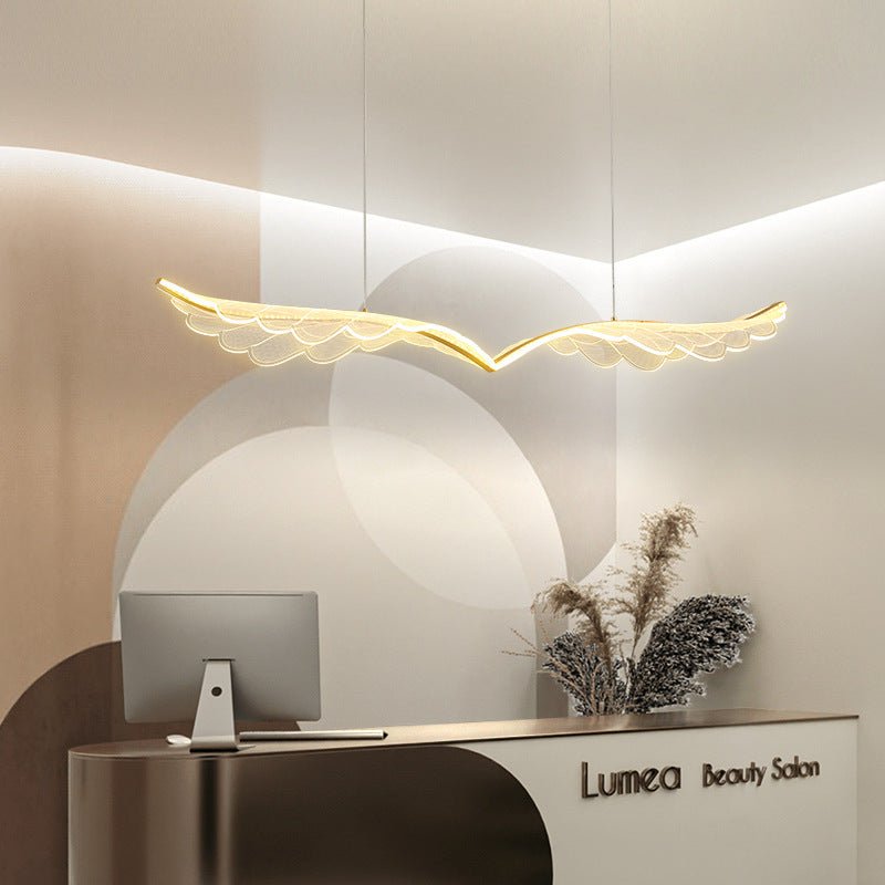 BAMDECOR Wing-Shaped LED Ceiling Light 3-Color Changeable Stepless Dimming High Light Transmission Board Modern Lighting Fixture 3