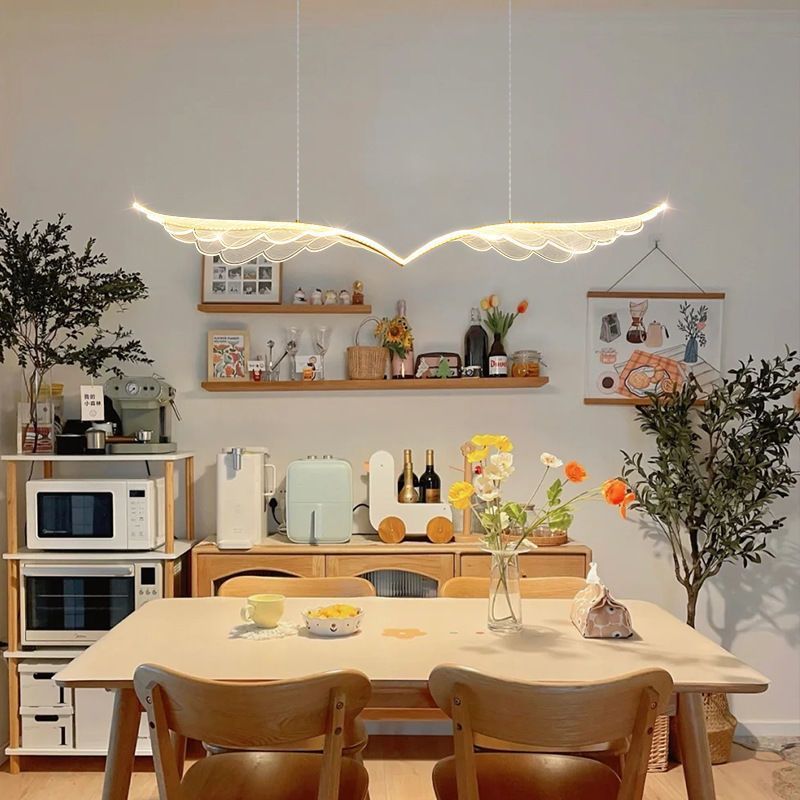 BAMDECOR Wing-Shaped LED Ceiling Light 3-Color Changeable Stepless Dimming High Light Transmission Board Modern Lighting Fixture 4