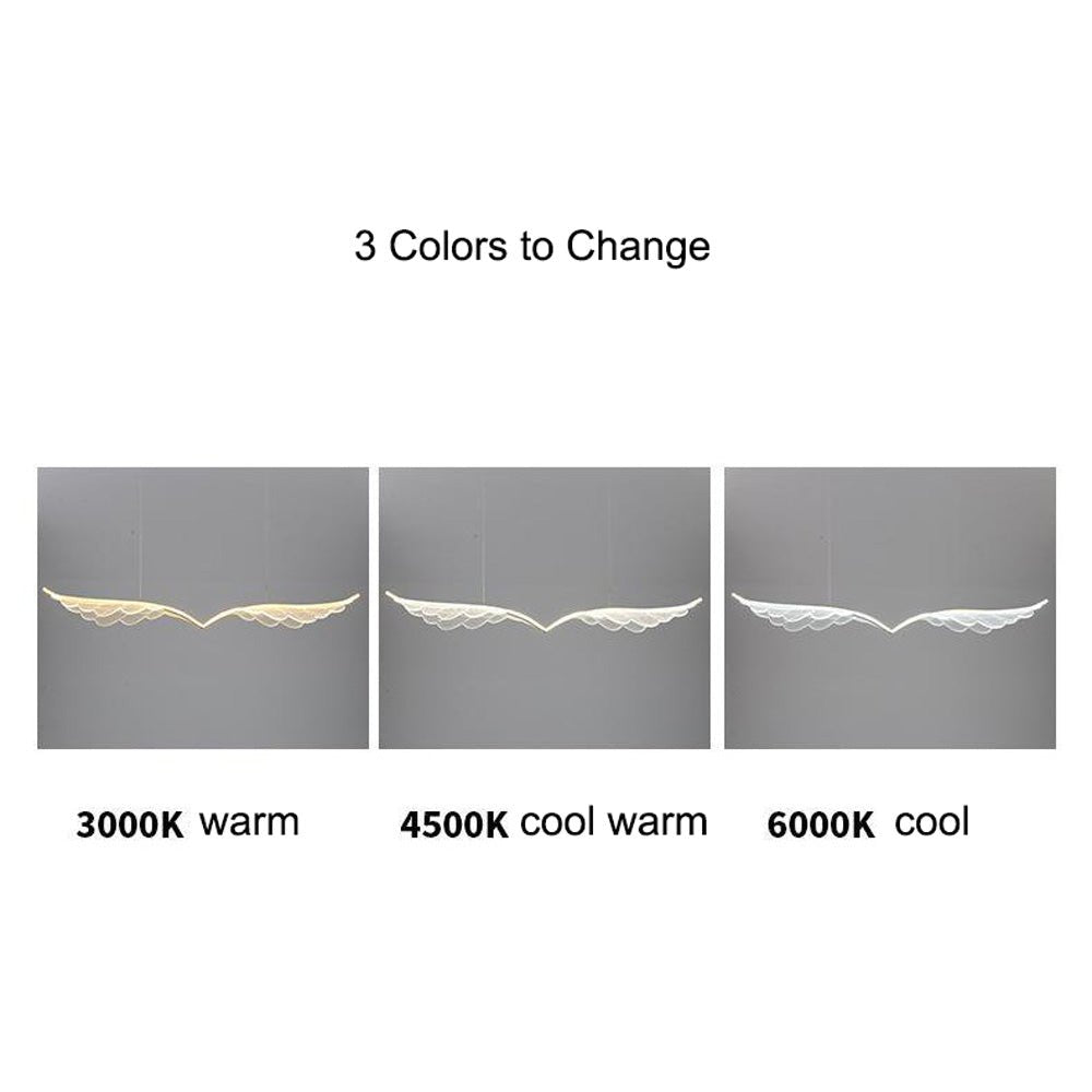 BAMDECOR Wing-Shaped LED Ceiling Light 3-Color Changeable Stepless Dimming High Light Transmission Board Modern Lighting Fixture 8