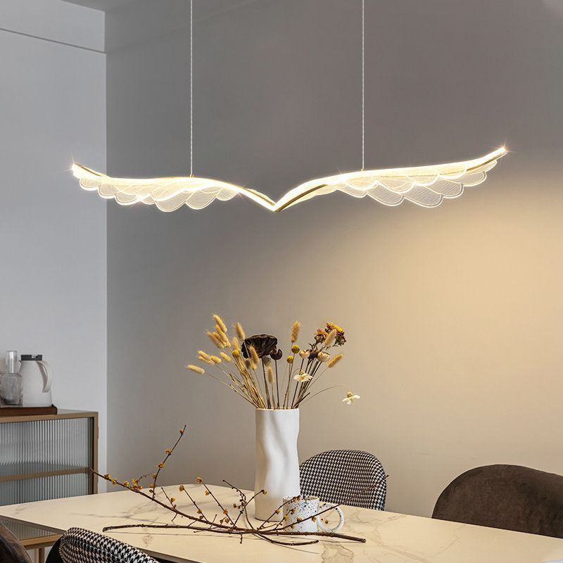 BAMDECOR 150cm Wing-Shaped LED Ceiling Light 3-Color Changeable Stepless Dimming High Light Transmission Board Modern Lighting Fixture 4