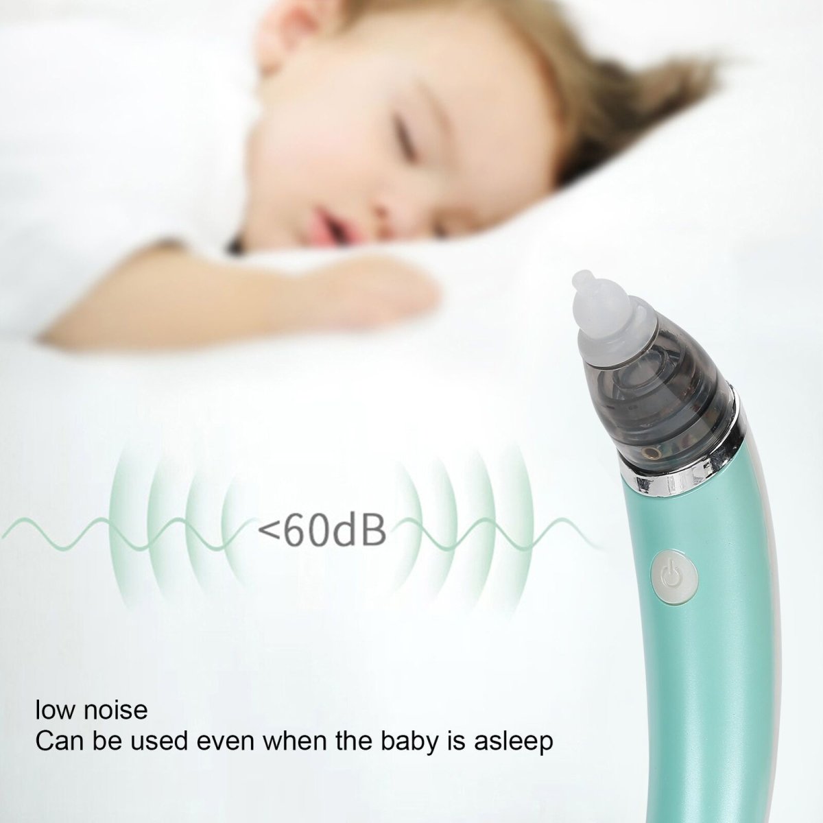 Baby Nasal Aspirator Electric Safe Hygienic Nose Cleaner Snot Sucker For baby (Green) 6