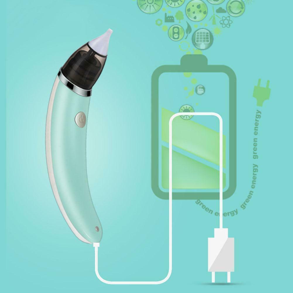 Baby Nasal Aspirator Electric Safe Hygienic Nose Cleaner Snot Sucker For baby (Green) 7