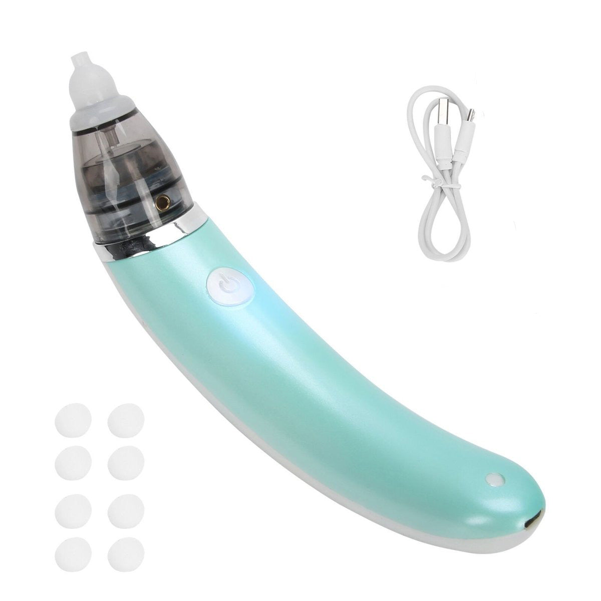 Baby Nasal Aspirator Electric Safe Hygienic Nose Cleaner Snot Sucker For baby (Green) 10