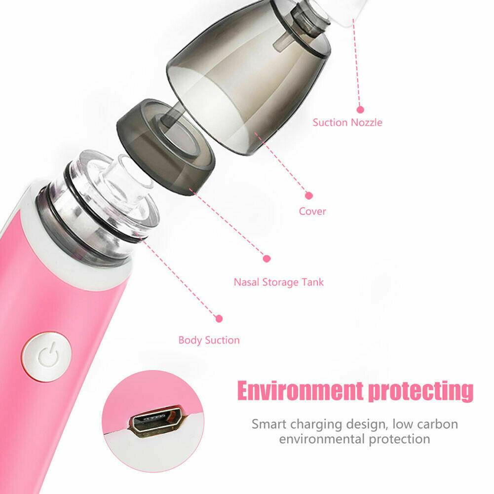Baby Nasal Aspirator Electric Safe Hygienic Nose Cleaner Snot Sucker For baby (Red) 3