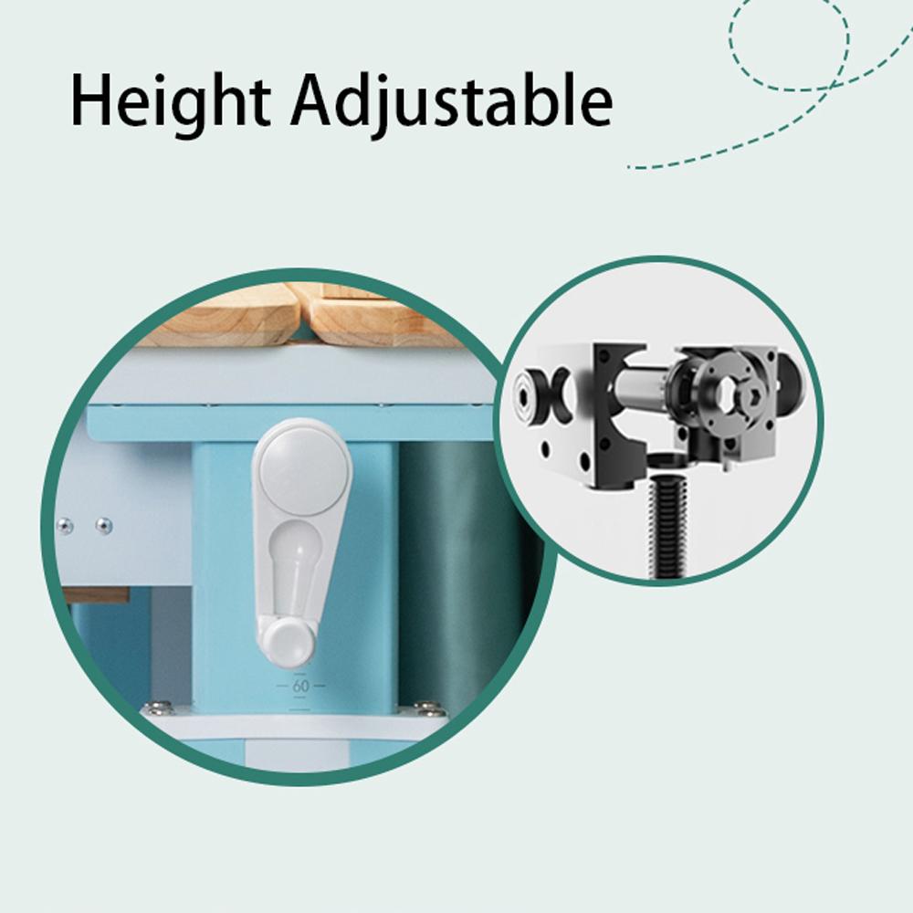 Solid Rubber Wood Height Adjustable Children Kids Ergonomic Blue  Study Desk Chair Set  120cm AU 5