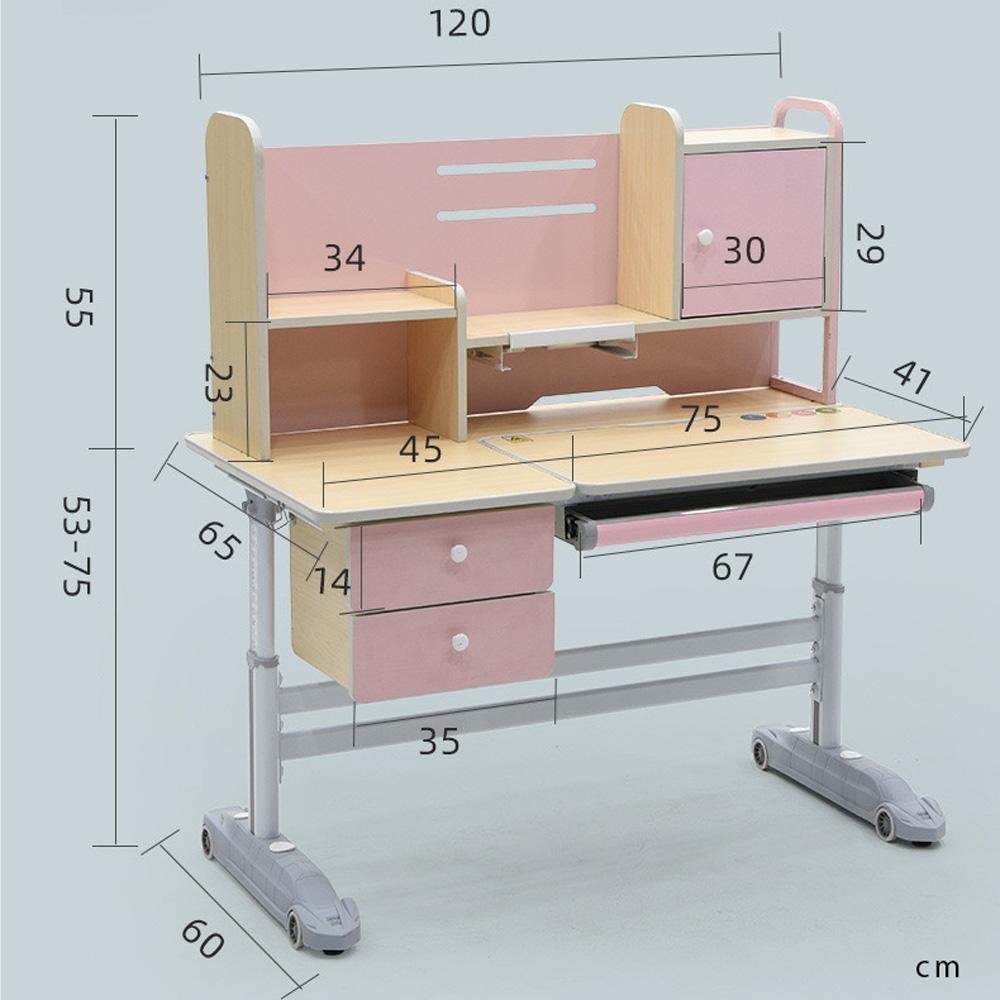 Height Adjustable Children Kids Ergonomic Study Desk Chair Set 120cm Pink AU 3