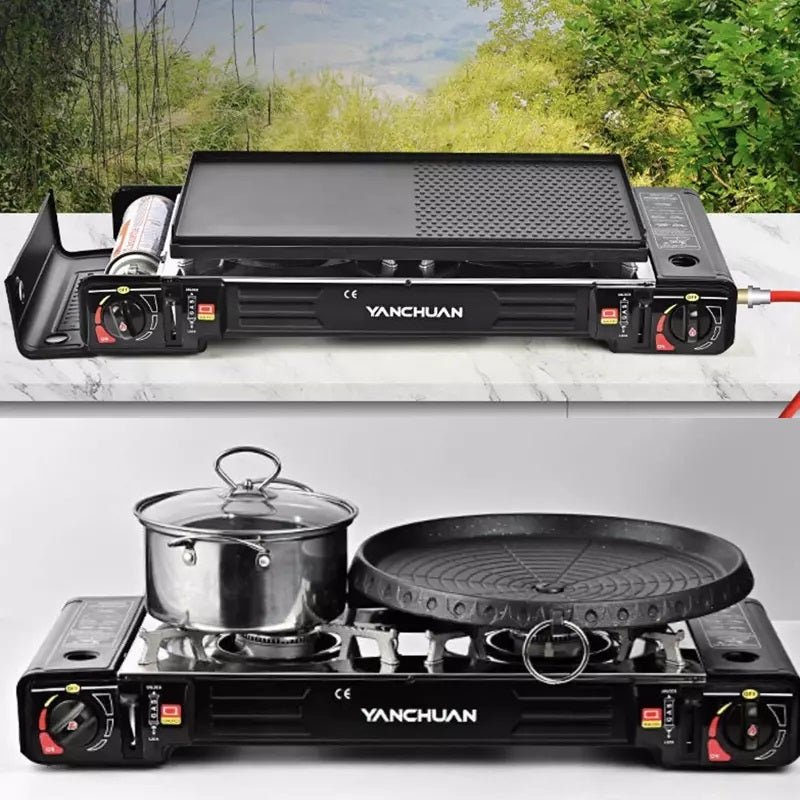2 Burner Butane Countertop Stove, Portable Adjustable Burners with Carry Case, Portable Camping Stove with Baking Tray 7