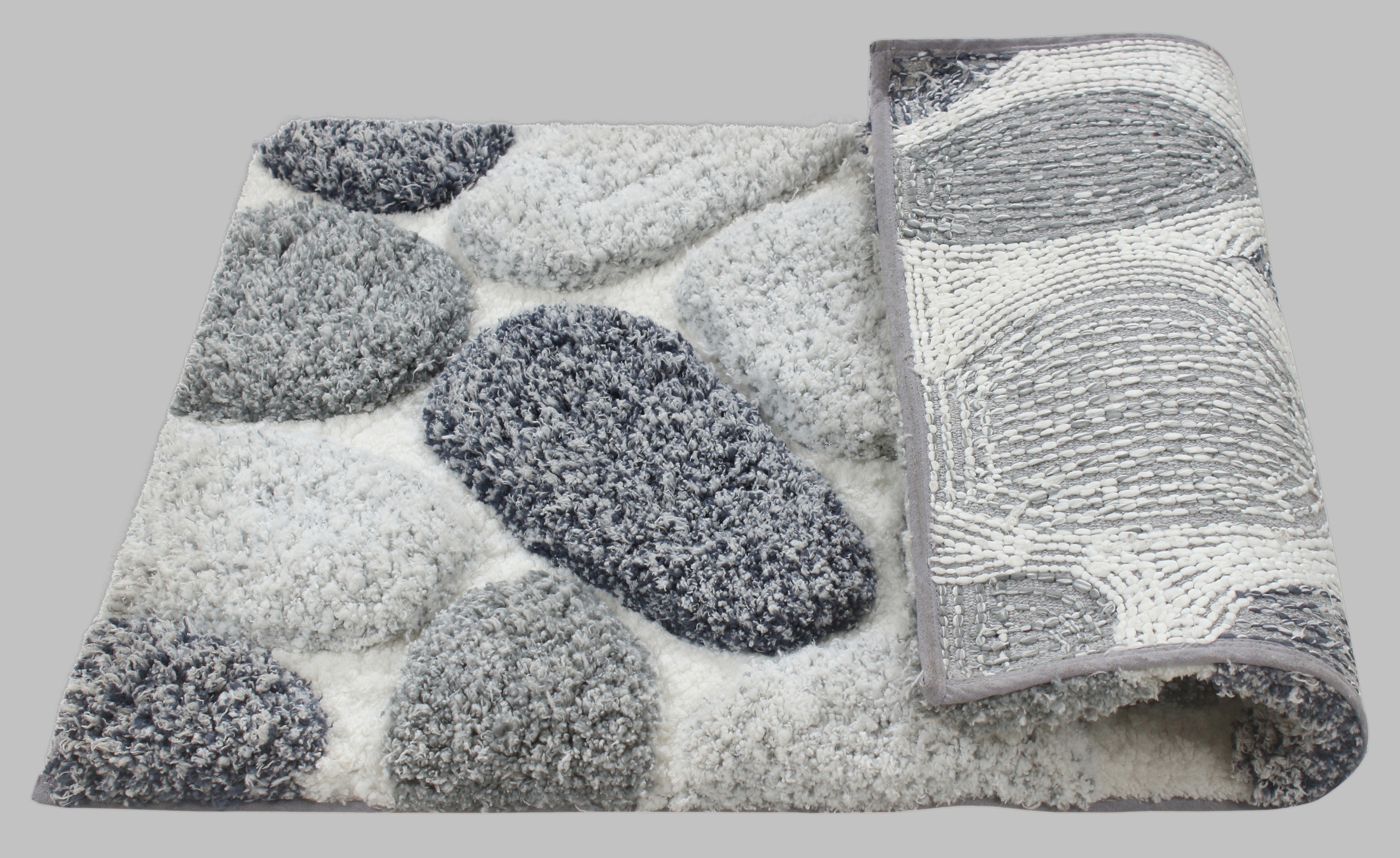 Pebble 3D Design Tufted Soft Pile Bathmat - 50x80 3