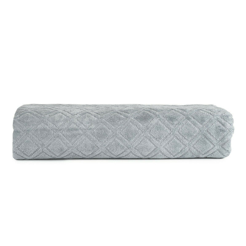 Premium Velour Diamond Design Jacquard Bath Towel (Grey) 3