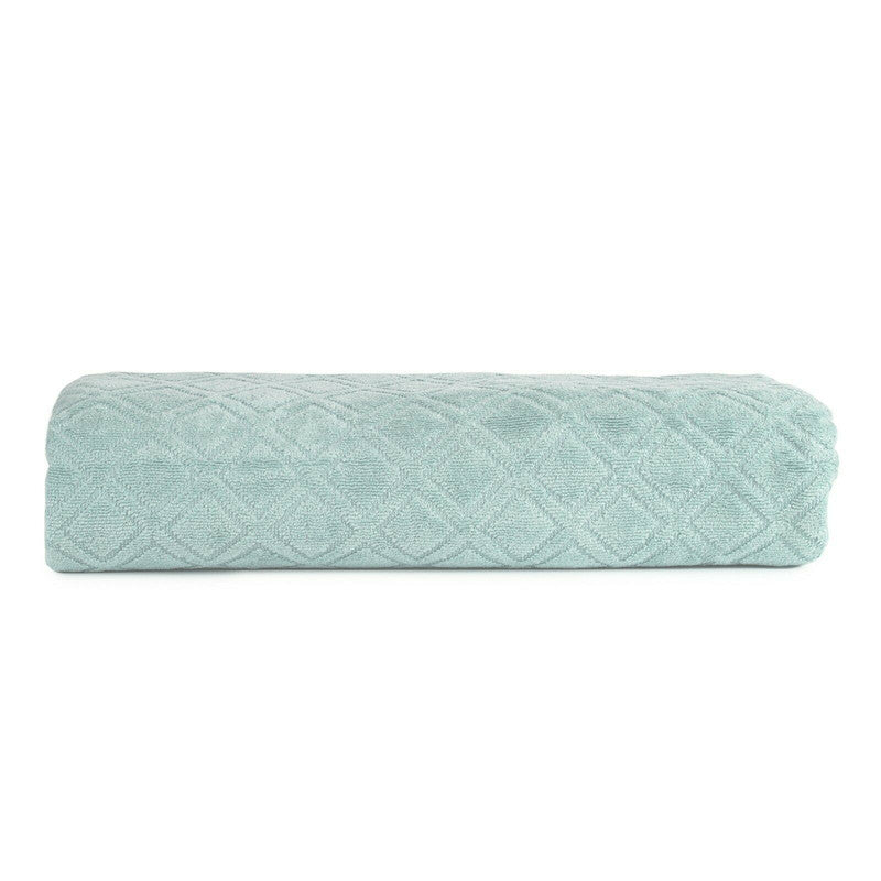 Premium Velour Diamond Design Jacquard Bath Towel (Aqua) 3