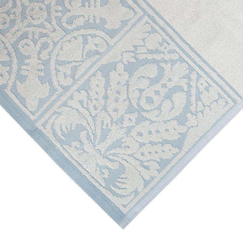 Premium Cotton Towel Jacquard White Blue Design 4