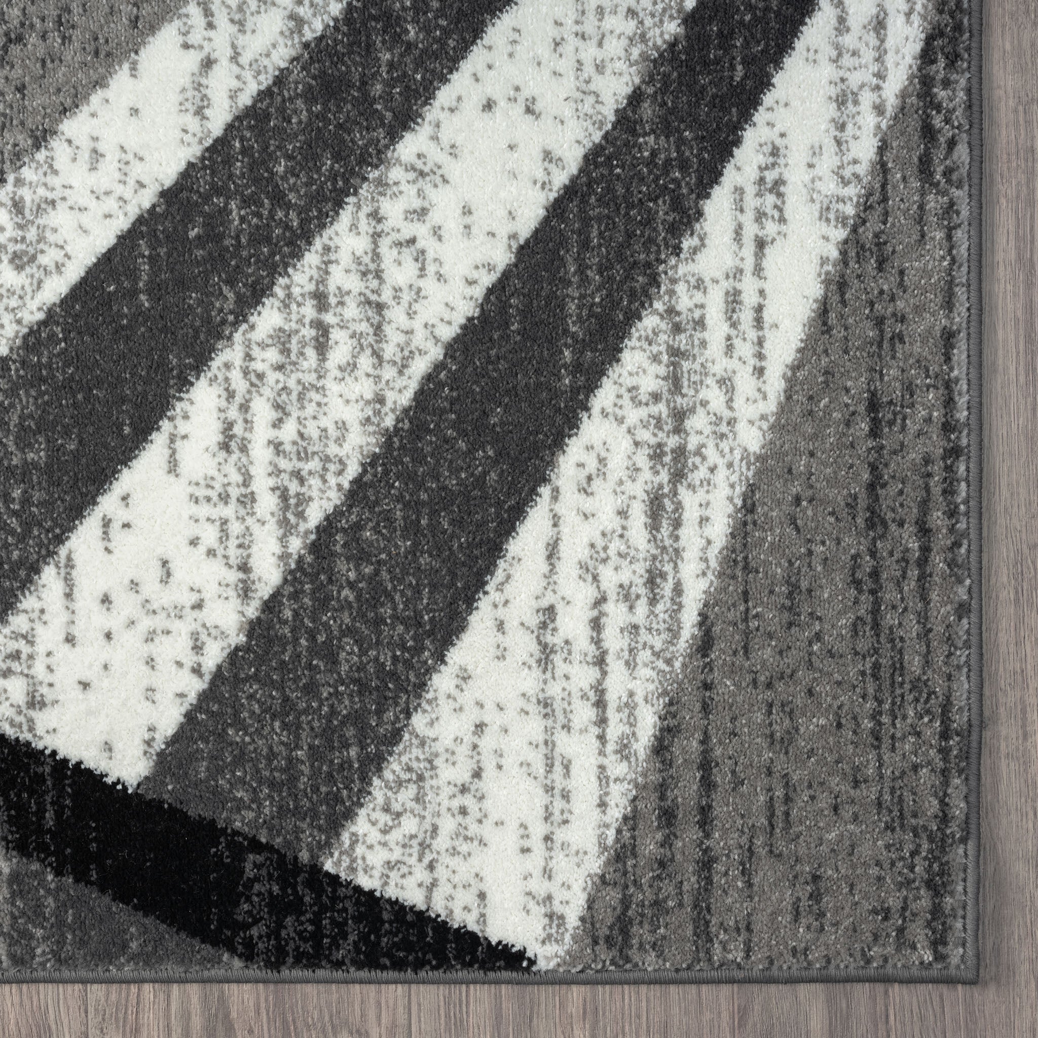 Adore Geometric Textural Rug - Grey - 240x330 4