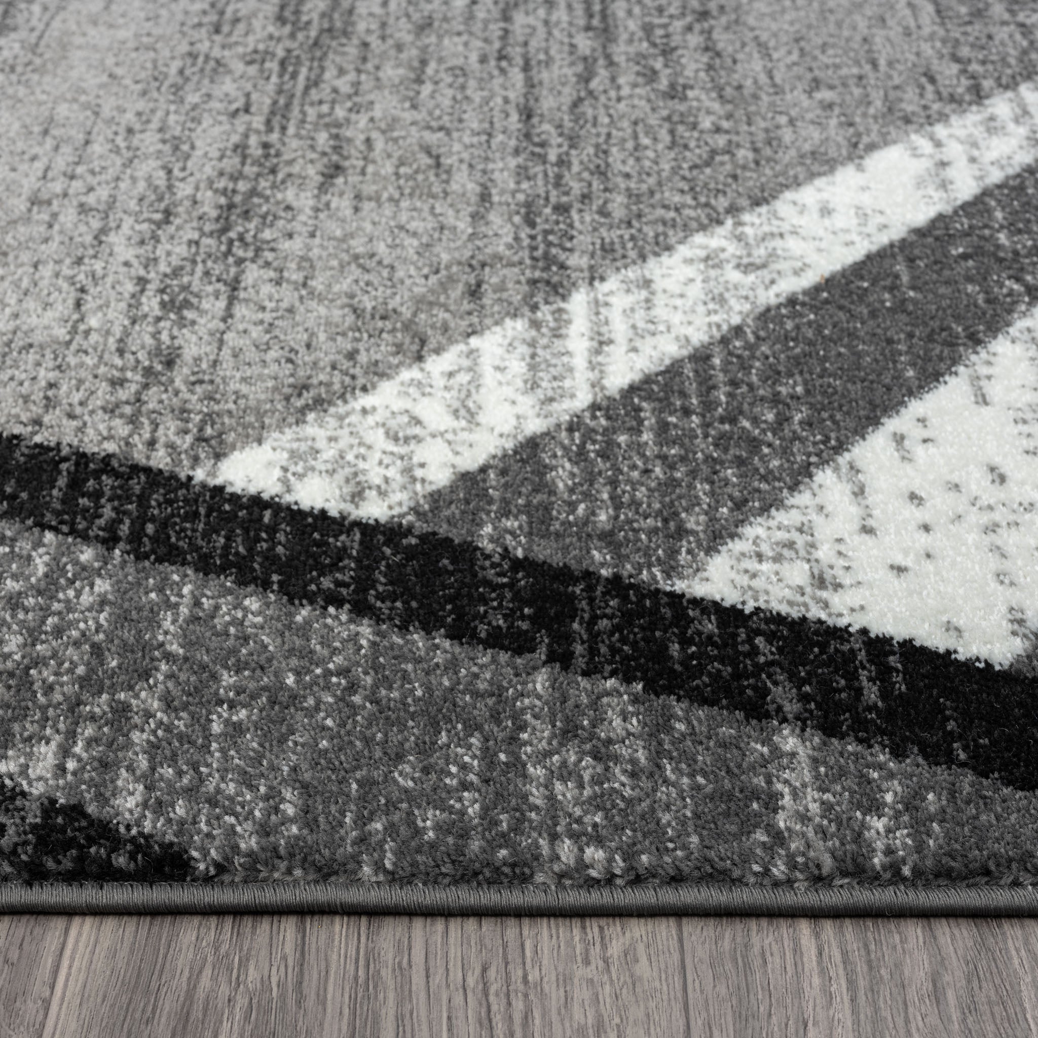 Adore Geometric Textural Rug - Grey - 80x150 9