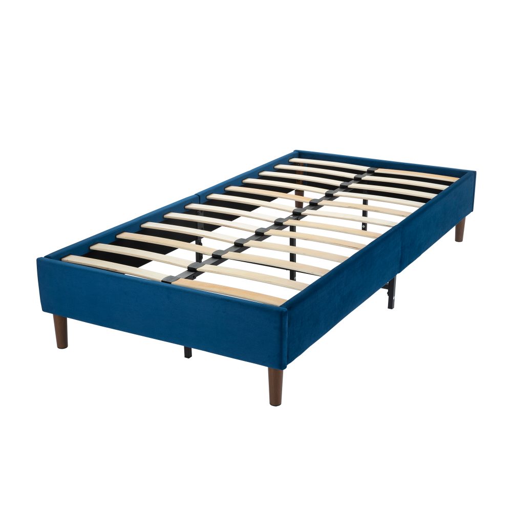 Velvet Blue Bed Frame – Double 7