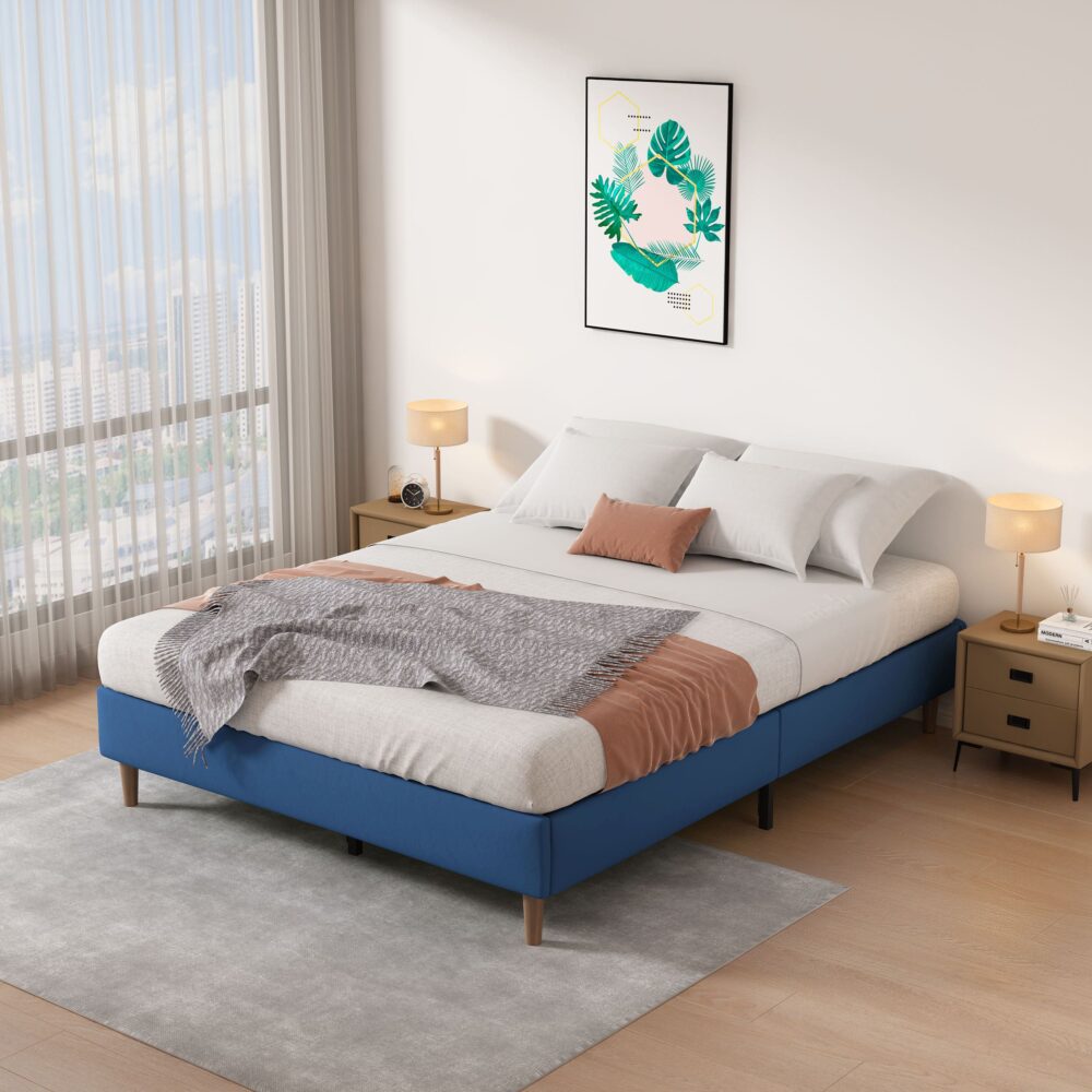 Velvet Blue Bed Frame – Single 5