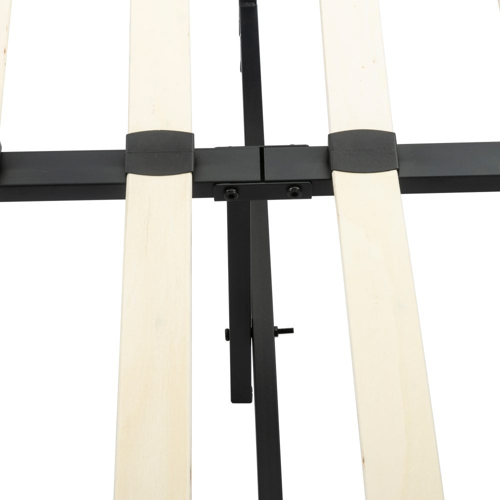 Bedframe with Wooden Slats (Light Grey) – Single 9