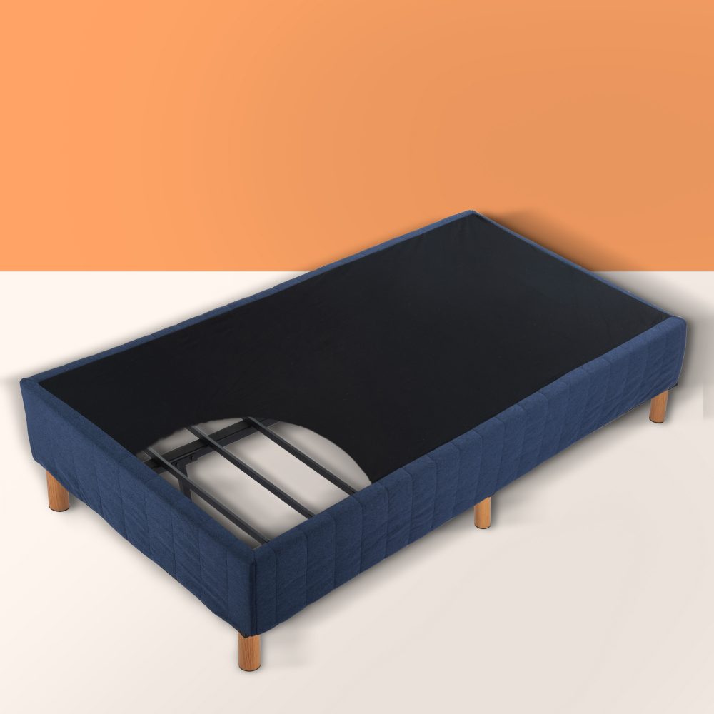 Metal Bed Frame Mattress Foundation Blue – Single 7