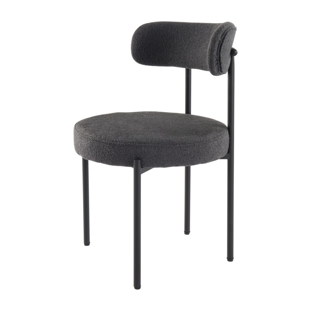 Charcoal Chic Boucle Elsa Dining Chairs 4