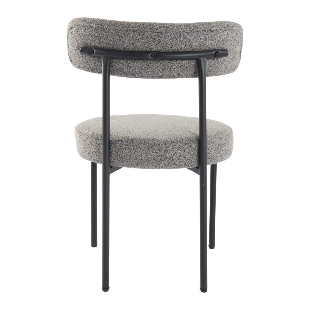 Plush Boucle Cushioned Elsa Dining Chairs in Slate Grey 5