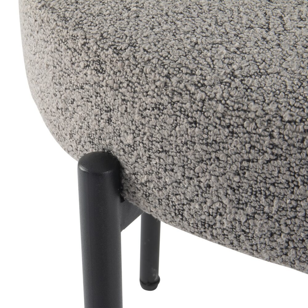 Plush Boucle Cushioned Elsa Dining Chairs in Slate Grey 7
