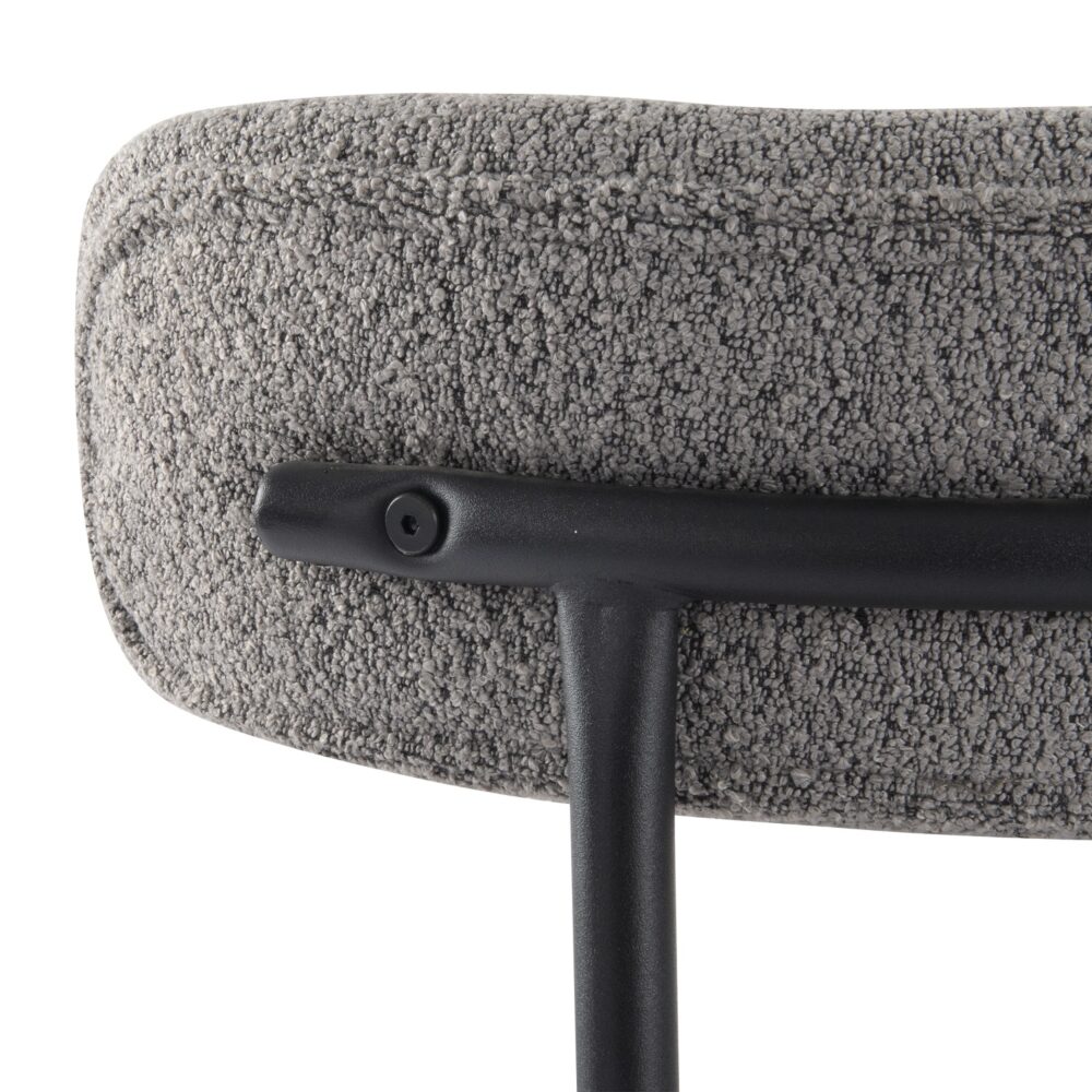 Plush Boucle Cushioned Elsa Dining Chairs in Slate Grey 8