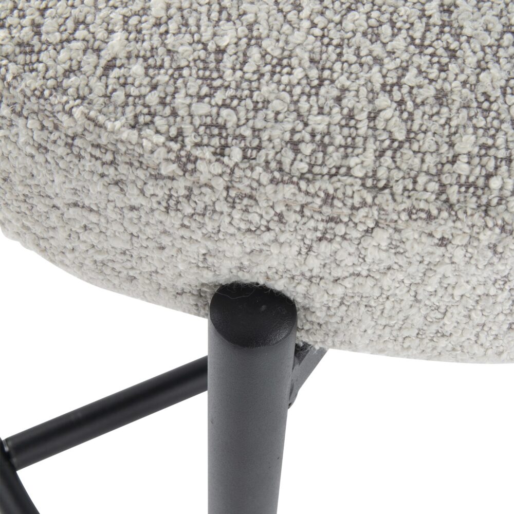 Sleek White Quartz Metal Boucle Elsa Bar Stools 8