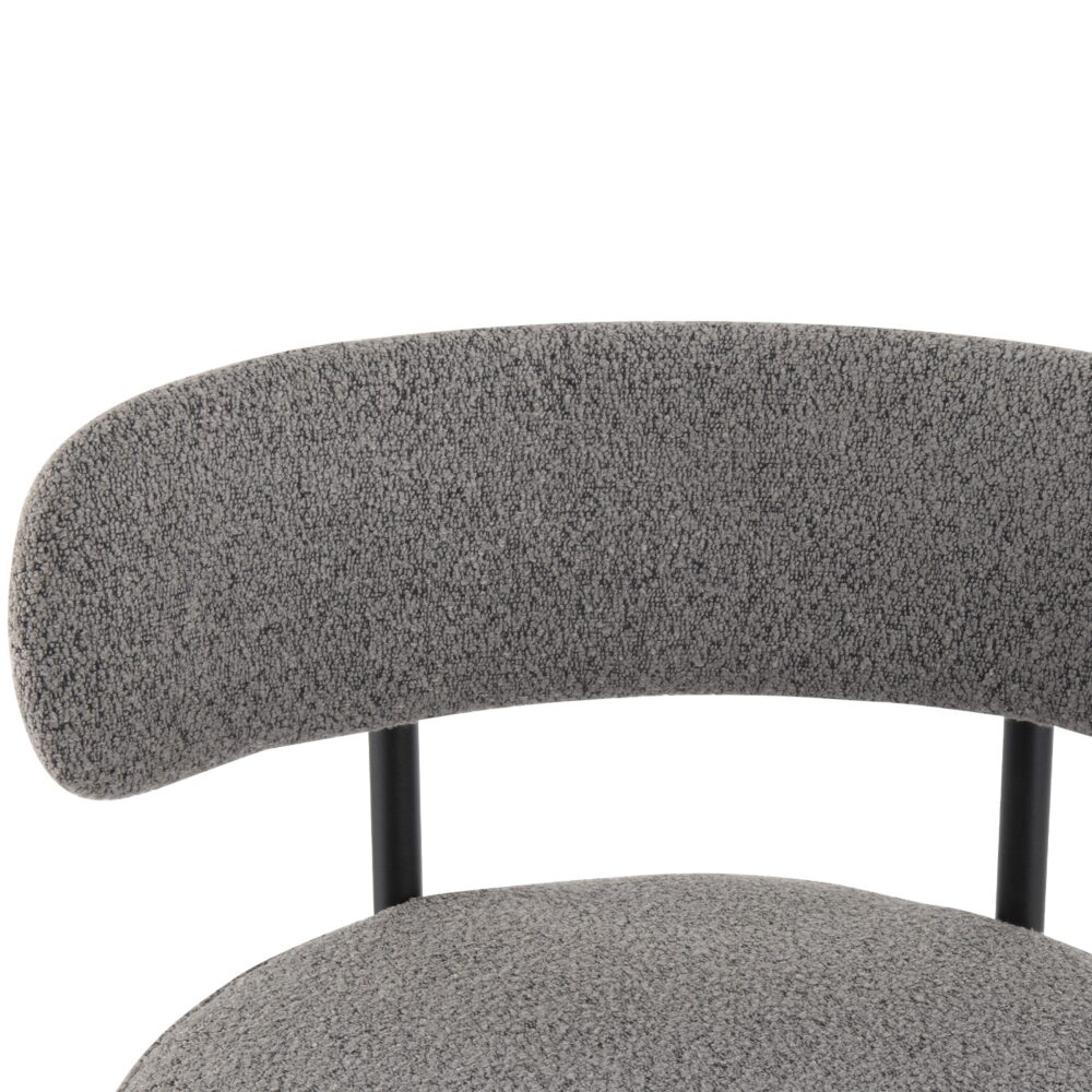 Contemporary Grey Boucle Elsa Low Bar Stools 9