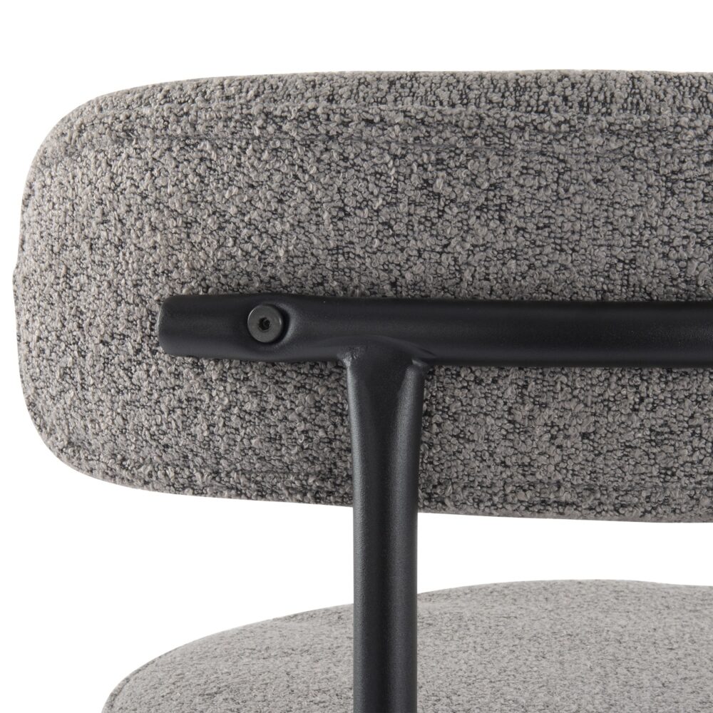 Contemporary Grey Boucle Elsa Low Bar Stools 10